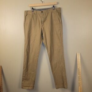 Gap Skin Stretch Chino Pants Men 36x32 Khaki Cotton Blend Career Office Workwear